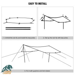 سایه بان طبیعتگردی بادیگا BADIGAO سه در سه متر
