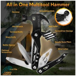 چکش کمپینگ همه کاره + میخکش و 12 ابزار مکمل