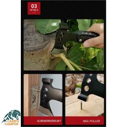 تبر کمپینگ همه کاره + چکش و 12 ابزار مکمل