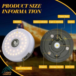 چراغ کمپینگ ریسه ای ده متری پاور بانک دار مدل KXK-828