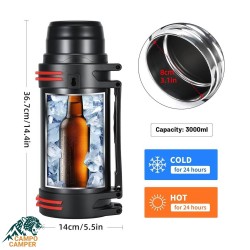 فلاسک استیل کوهنوردی 3000 میلی لیتر