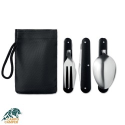 قاشق چنگال کارد سه تیکه استیل رنگی