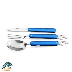 قاشق چنگال کارد سه تیکه استیل رنگی