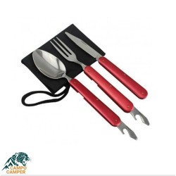 قاشق چنگال کارد سه تیکه استیل رنگی