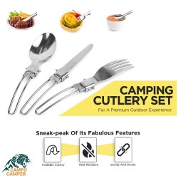 ست قاشق چنگال و کارد استیل دسته مفتولی