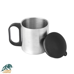 لیوان استیل دو جداره درب دار