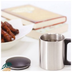 لیوان استیل دو جداره درب دار