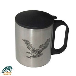 لیوان استیل دو جداره درب دار